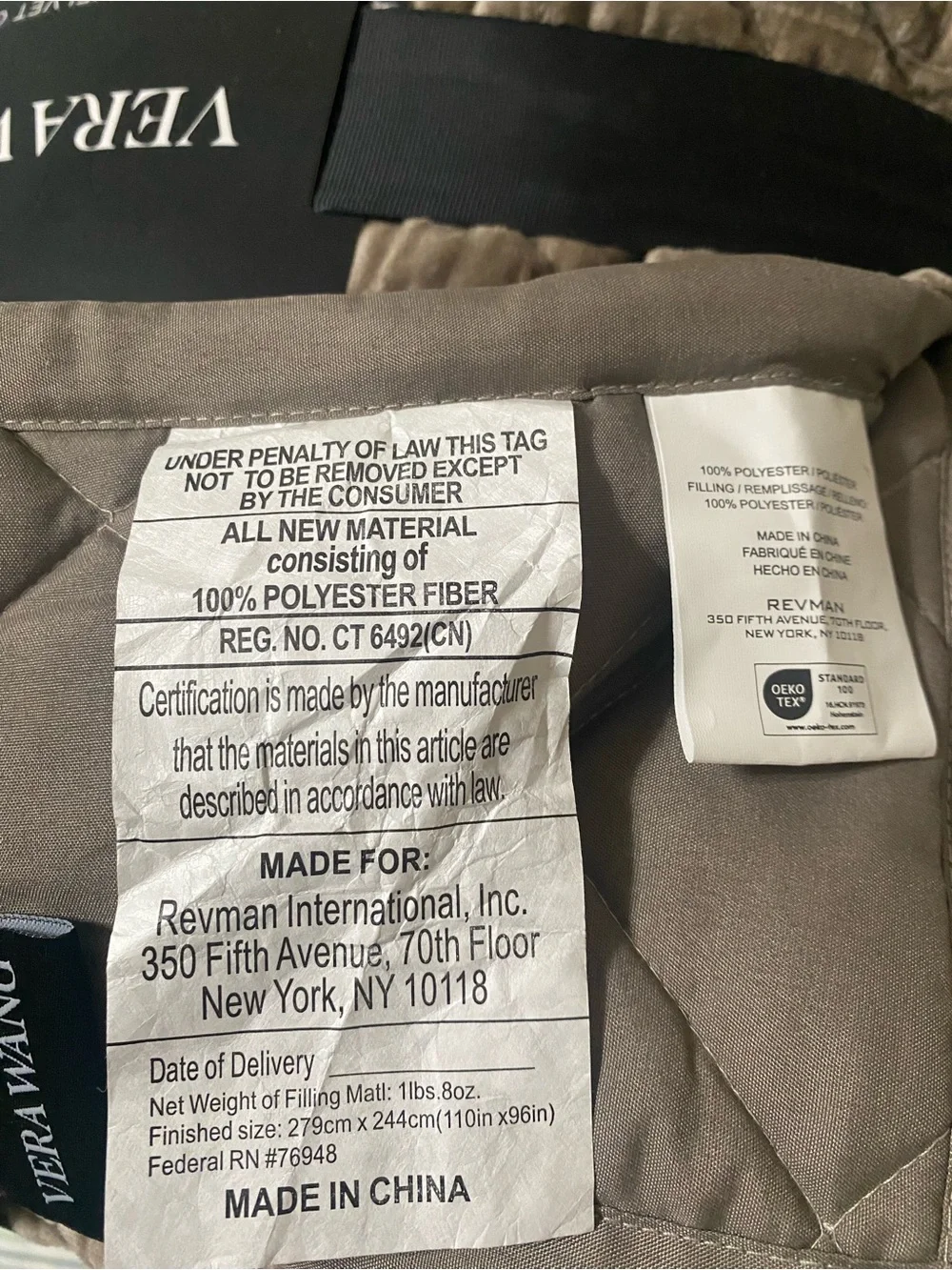 Vera Wang Faux Velvet Quilt king Set 3 pc